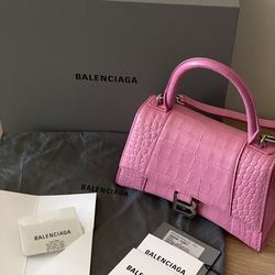Balenciaga Hourglass Pink Shoulder Bag