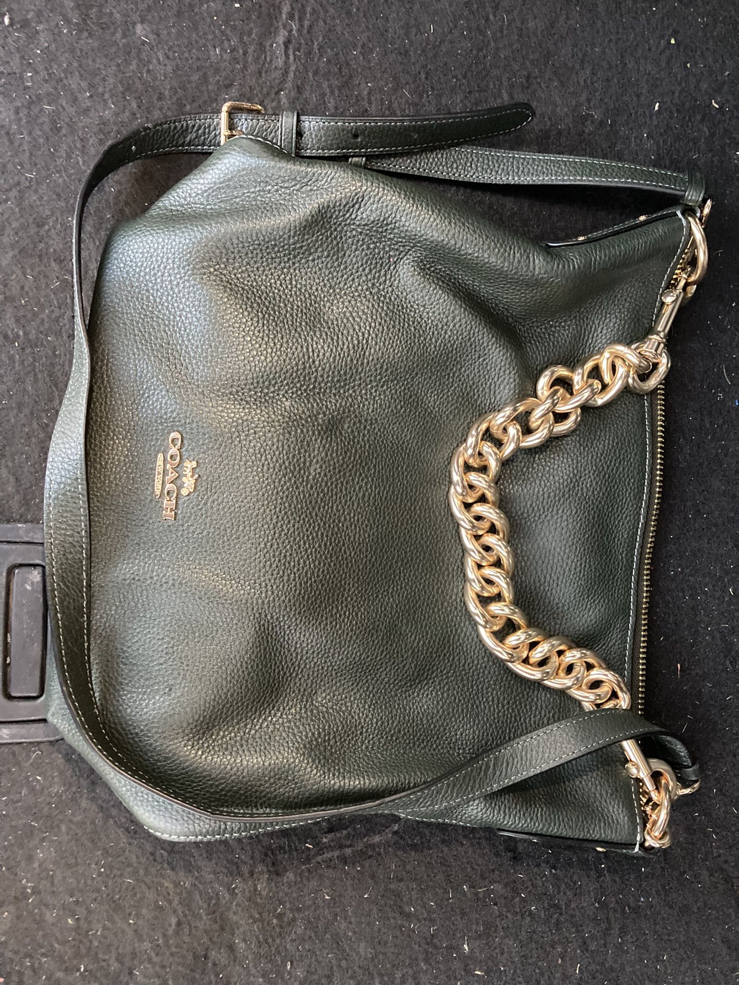 Coach Bag Gold / Ivy Abby Duffle F45066 gold chain, Green Soft Leather