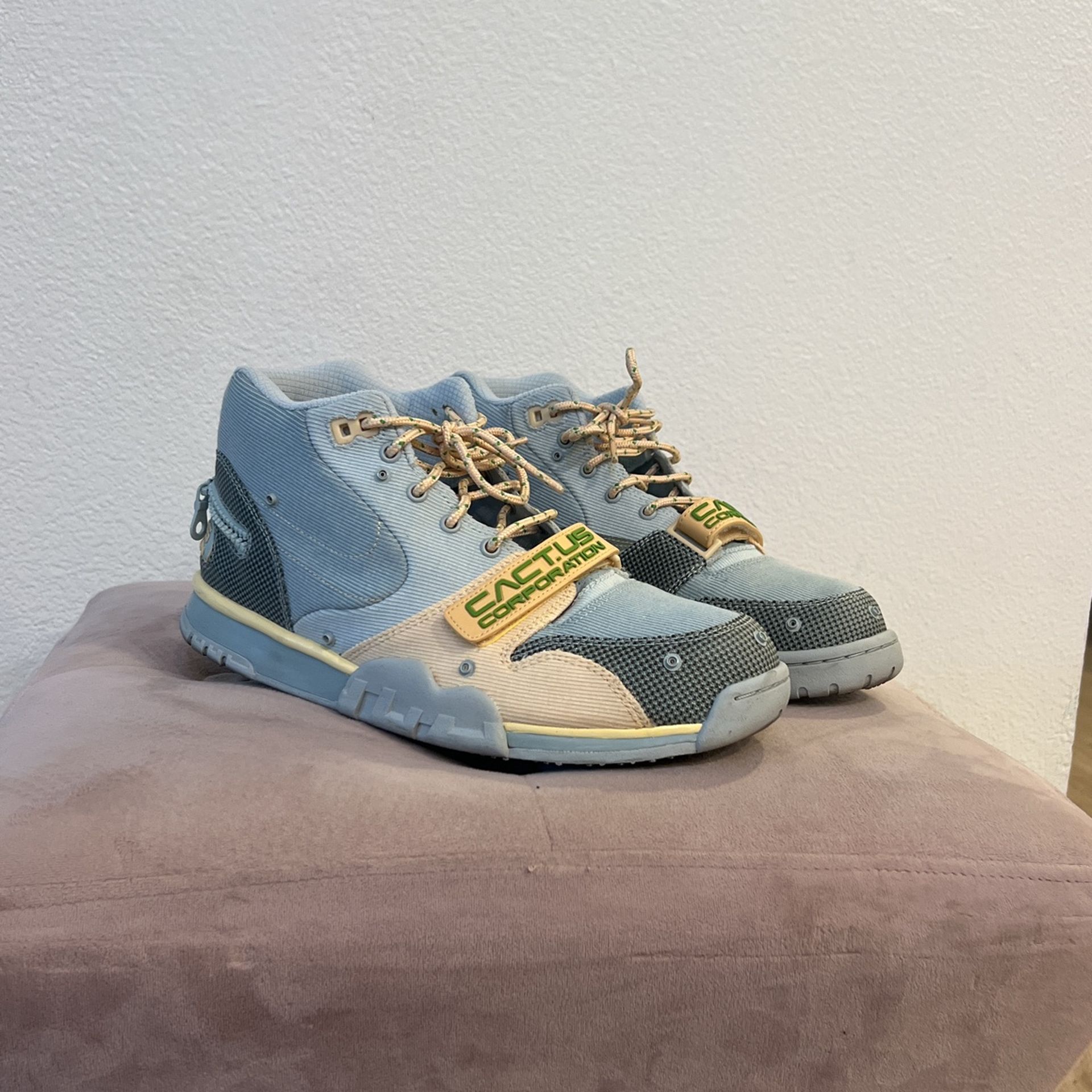 NIB NIKE AIR TRAINER 1 SP TRAVIS SCOTT GREY HAZE CACTUS JACK SIZE 9.5-10 DR7515-001