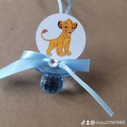 Baby Simba The Lion King Baby Shower Pacifiers Guest Favor Necklaces