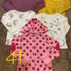 Winter/fall Girl Clothes, Long Sleeve Shirts, Hoodie Size 4T