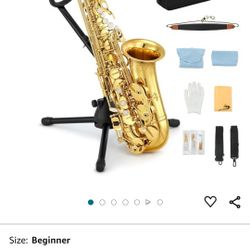 Eastar AS-Ⅱ Student Alto Saxophone E Flat Gold Lacquer Alto Beginner Sax Full Kit With Carrying Sax Case Mouthpiece Straps Reeds Stand

