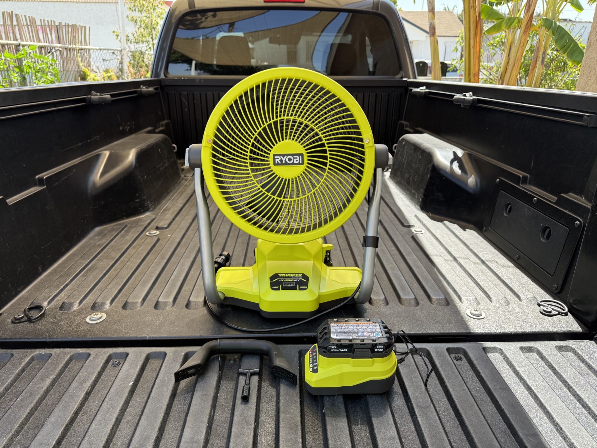 NEW RYOBI ONE+ 18V Cordless Hybrid WHISPER SERIES 12 in. Misting Air Cannon Fan w/ 1.5Ah Battery & Charger