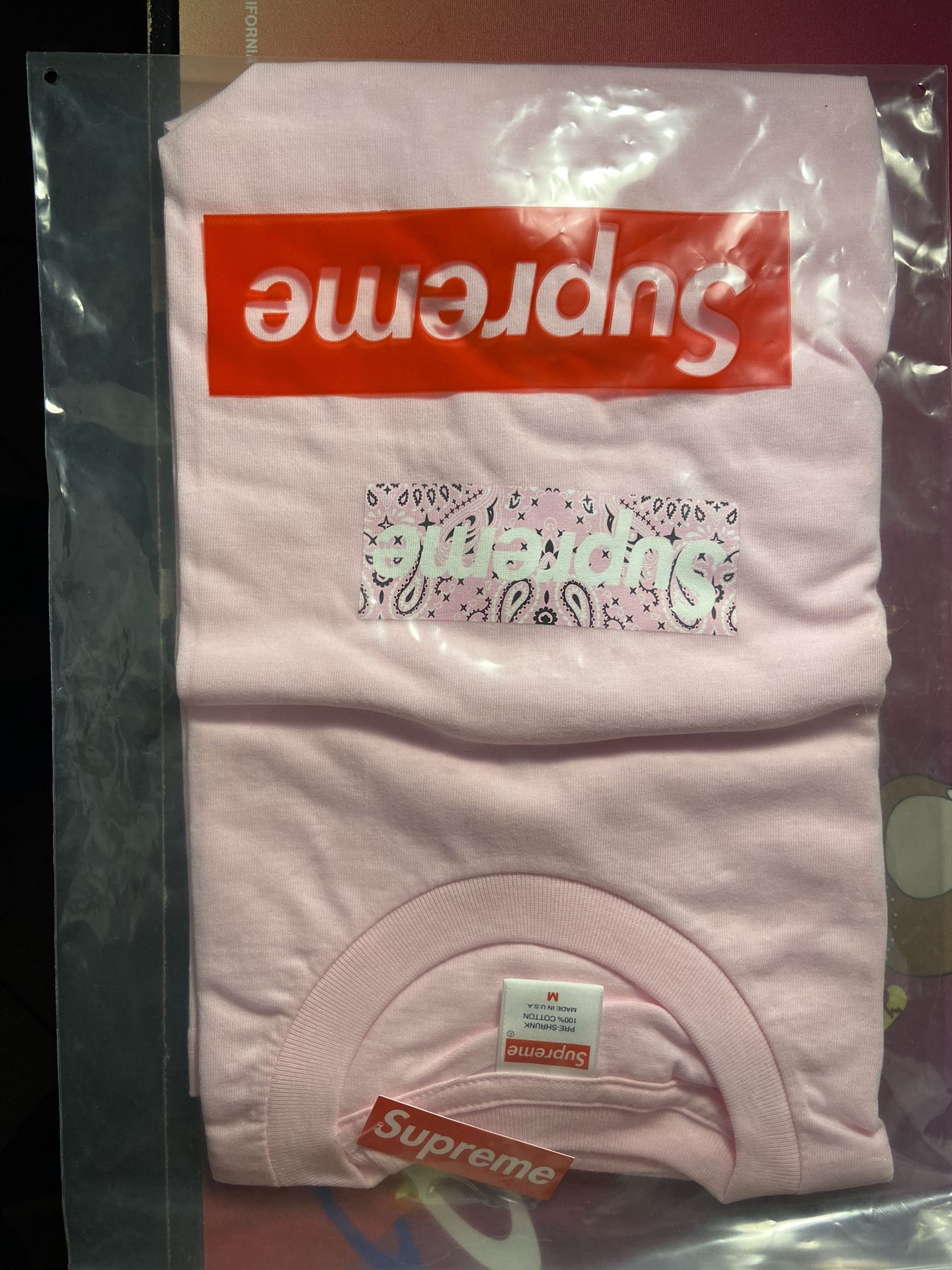 Supreme Bandana Box Logo Tee Light Pink Medium