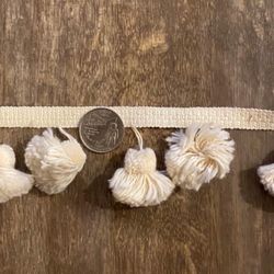 unwashed beige tasseled pillow trimming sewing embellishment 21yds 32”