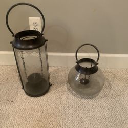 Pottery Barn Candle Holders Set Of 2