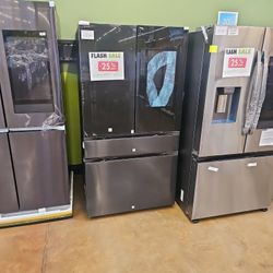 French Door Refrigerator Samsung Bespoke 36 Inch Wide Stainless Steel