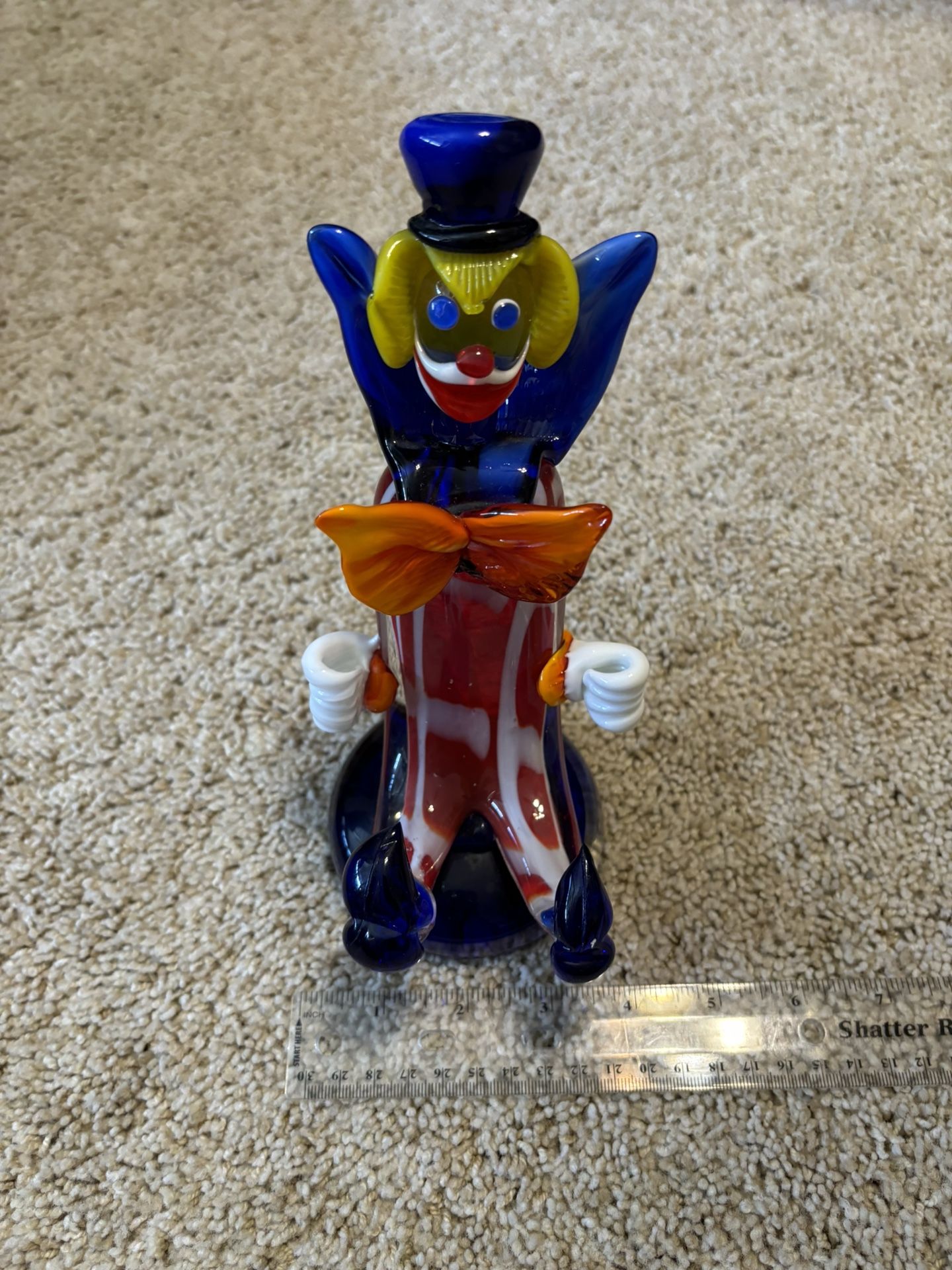 Blown glass dish holder Murano clown