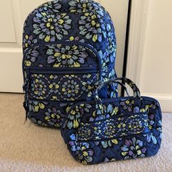 Vera Bradley Bookbag with Matching Lunchbox