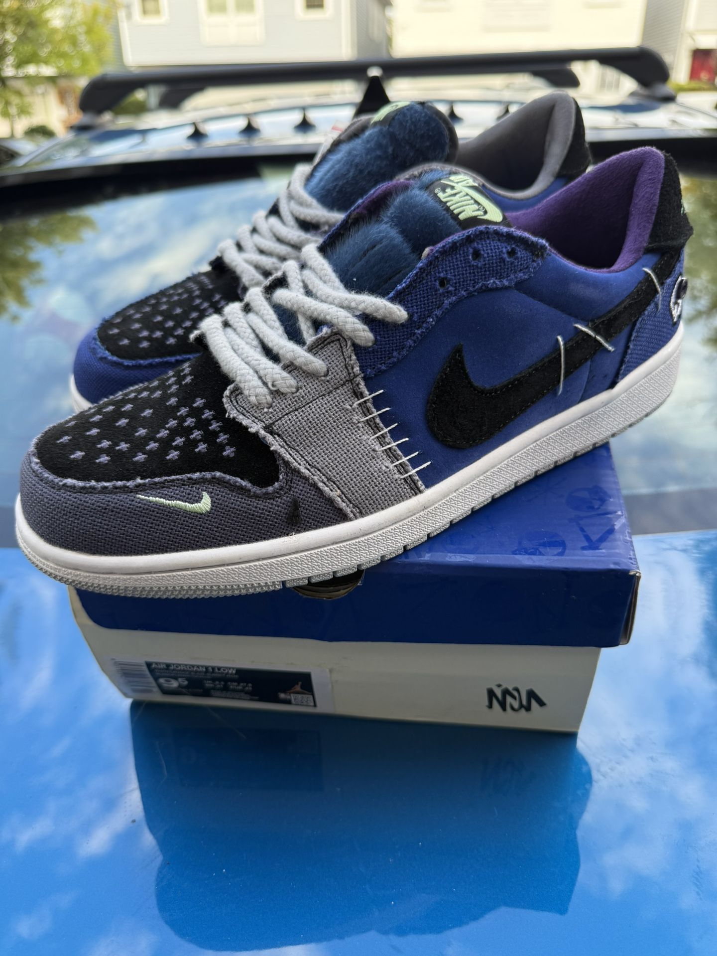 Men’s Nike Air Jordan 1 Low Alternate Voodoo Blue Purple Black Size 9.5