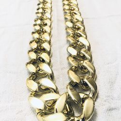 Brand New 30inch Huge12mm Gold Necklace 