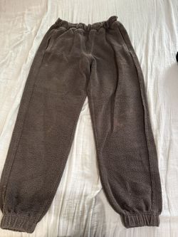 ADIDAS brown sherpa pants 