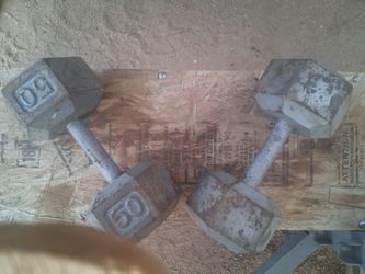 Set of 50lbs hex head dumbells