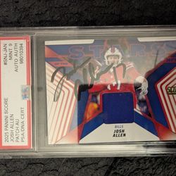 Josh Allen Autographed 2025 Panini Score Stars Of The NFL Patch Card