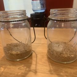Glass Jar Tea Light Candle Holders