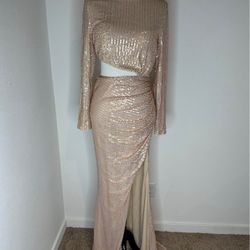 Gold Sequence Prom dress