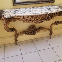 Beautiful Marbletop Console Table And Mirror 