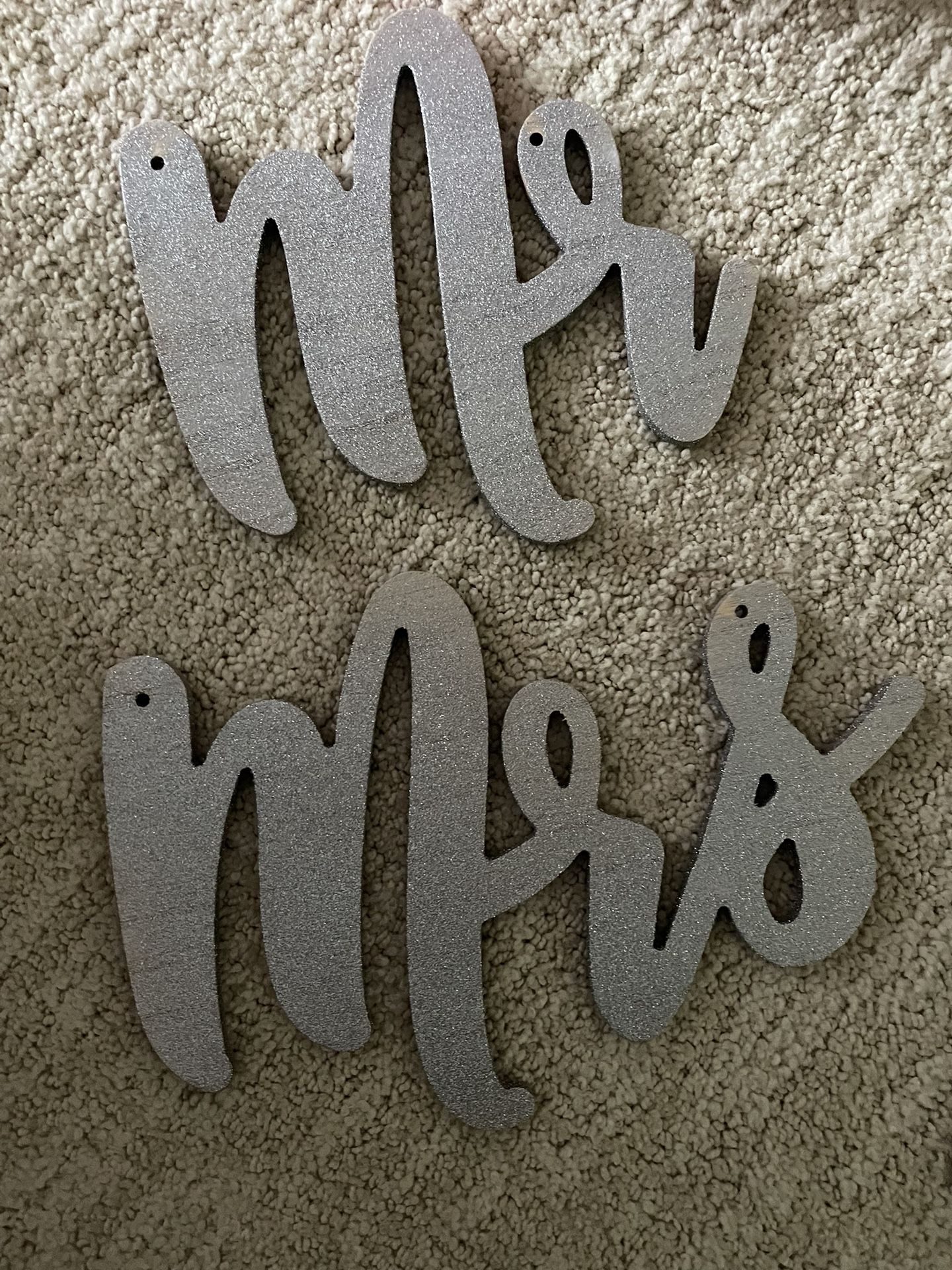 Silver glitter Wedding sign