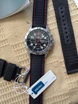 Seiko SND399P Black Chronograph 100m Men’s Watch in Box New