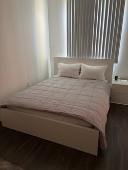 IKEA White Malm Queen Bed Frame