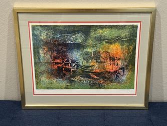 HOI LEBADANG (1(contact info removed)) - "Docked Boats 5" - Rare Signed Lithograph 35/275