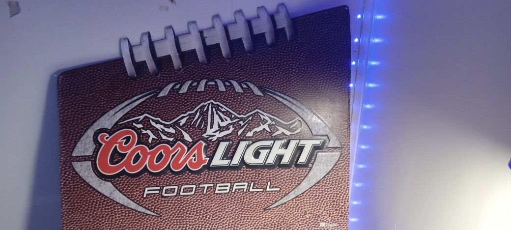Coors Light Football Sign