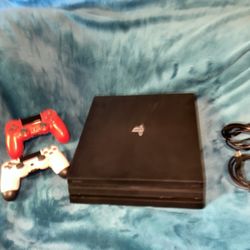 PS4 Pro- All Wires/ 2 Controllers