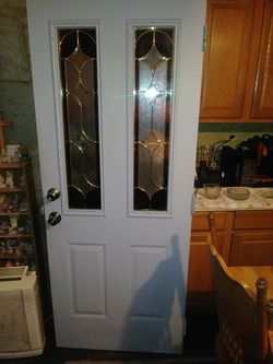 Lead glass door