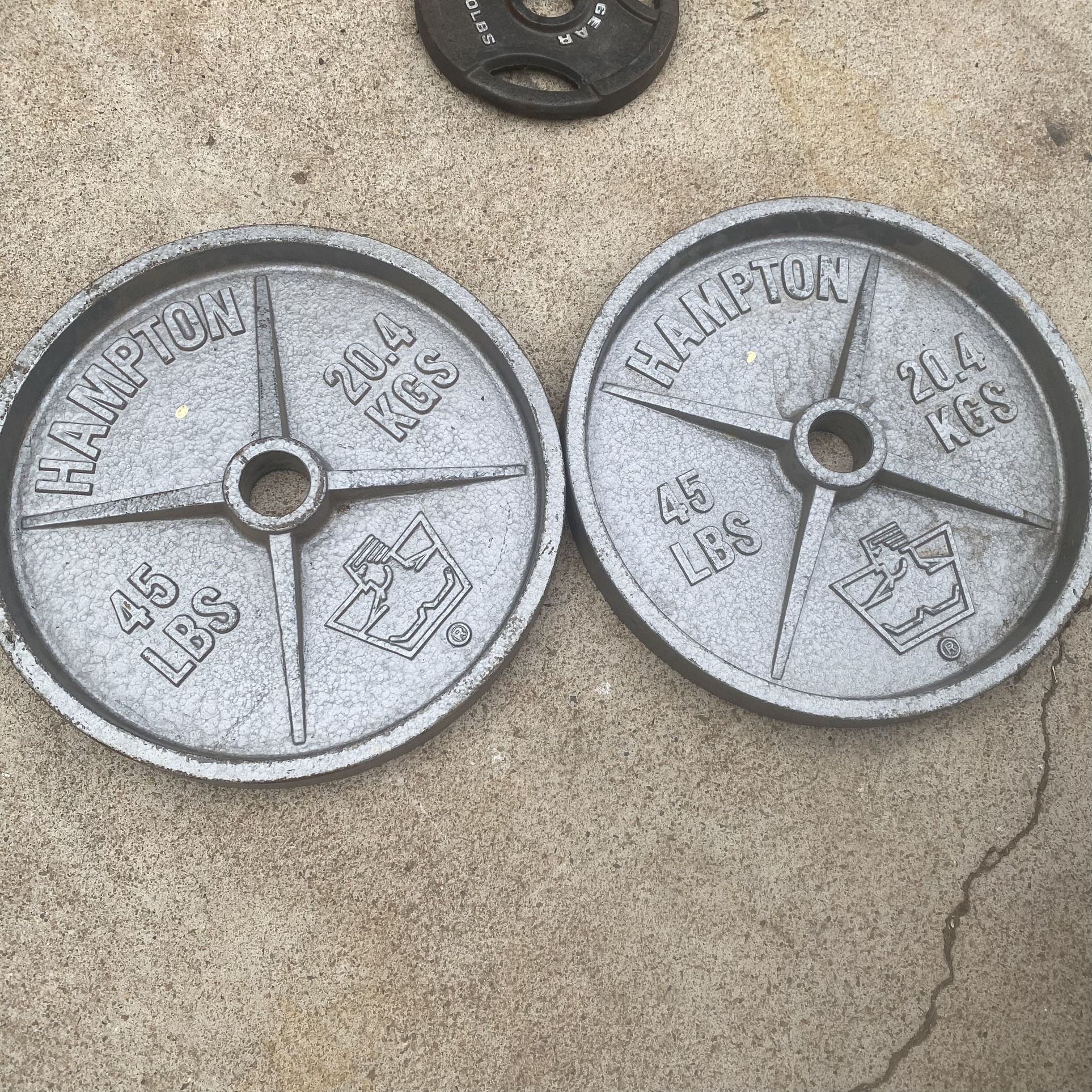 Rare Hampton 45lb Olympic Weight Plates