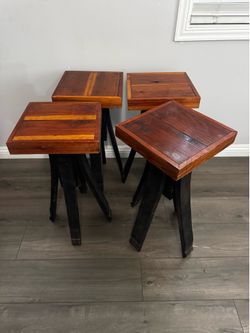 Wine barrel bar stools (4)