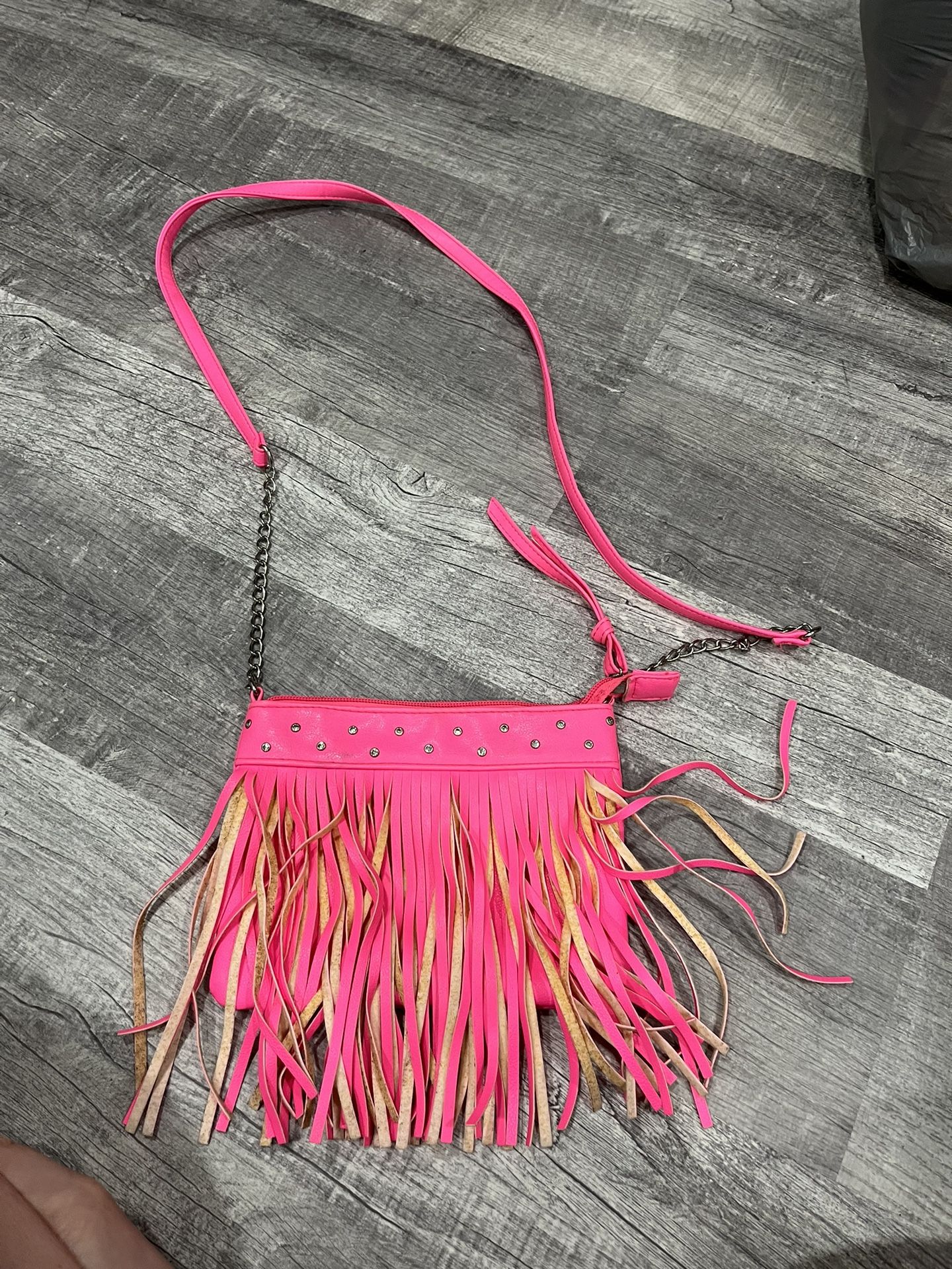 Justice Pink Fringe Purse