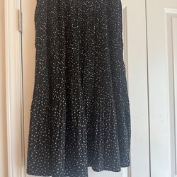 Black and white midi skirt