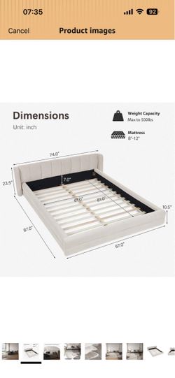 Queen bedframe super low profile.