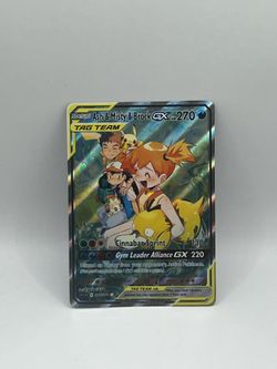 Non TCG Pokemon Ash & Misty & Brock Gx Tag Team Fan Art Card