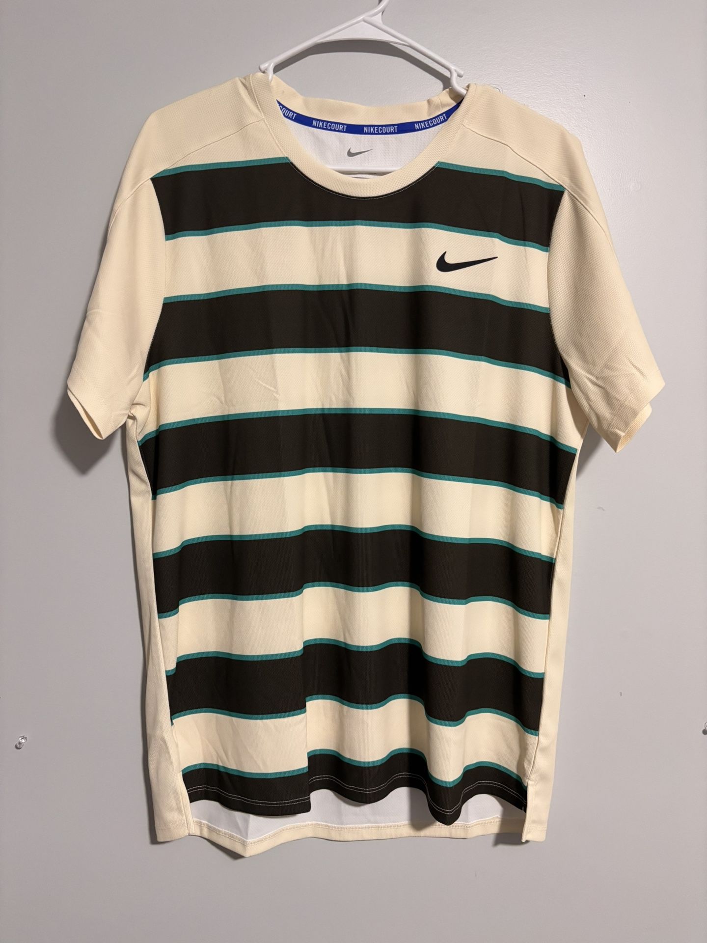 NEW Nike Mens Large Court Slam Dri-FIT ADV Shirt Tennis Slim Fit Carlos Alcaraz