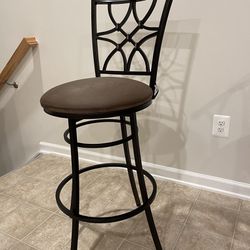 Metal Swivel Barstool with Faux Leather Seat. See The price Below In Description.