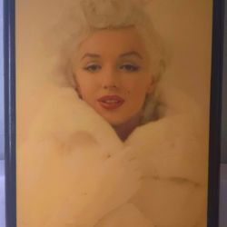 Marilyn In Mink Famous Photograph Of Marilyn Monroe By Milton Green Paste On Wood Planck 11"x15" 