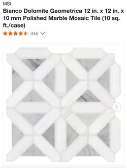Bianco Dolomite Msi Geometric Mosaic 12x12 New