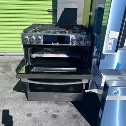  GE Profile 30 in. 5 Burner Smart Slide-In Double Oven Gas Range in Fingerprint Resistant Stainless with True Convection Question