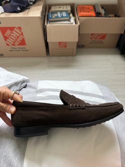 Tod's Gomma Dark Brown Suede Penny Loafer