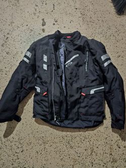 Teknic Men’s Motorcycle Riding Jacket Size 44/54 Black Armored with Liner