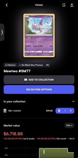 Pokémon Mewtwo SM77 PSA GRADE 10