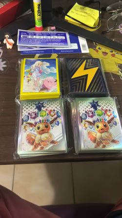 2x Prismatic 1 Surging Sparks 1 Lillies Clefairy Tournament Collection Sleeves