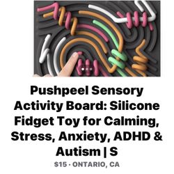 Pushpeel Sensory Activity Board: Silicone Fidget Toy for Calming, Stress, Anxiety, ADHD & Autism | S