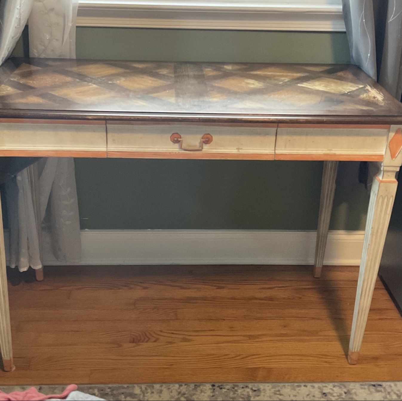 Antique Wooden Writing Desk With Drawer