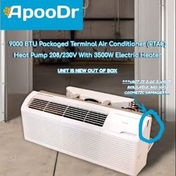 ApooDr 9000 BTU PTAC Packaged Terminal Air Conditioner & Heat Pump 208/230V With 3500W Electric Heater (2nd Of 2 Units)