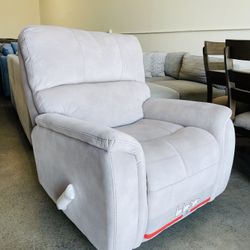 Hayden Fabric Manual Rocker Recliner Chair, Gray