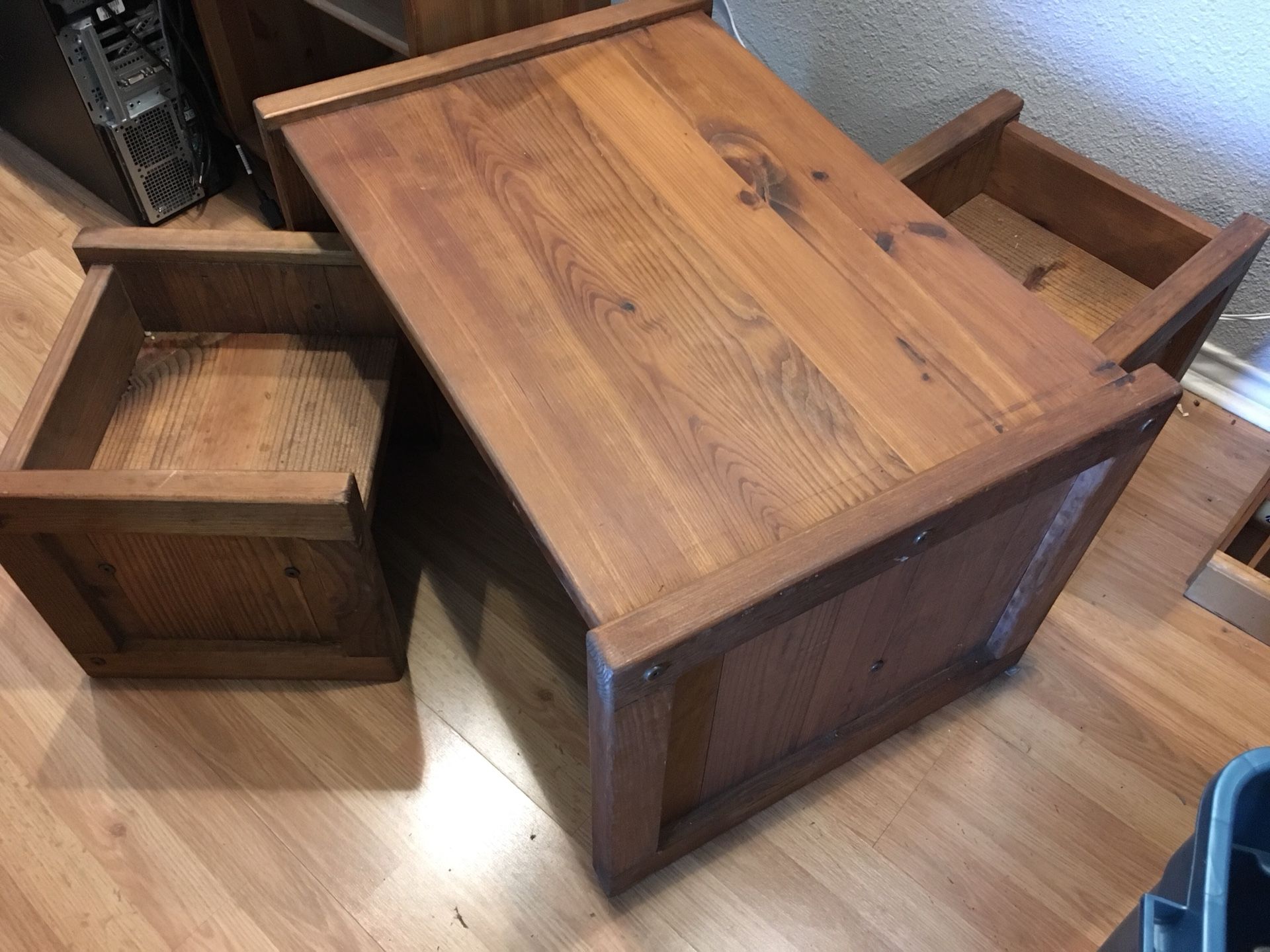 Set of kids cargo furniture desk and chairs