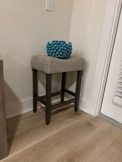 Upholstered Backless Bar Stools x2