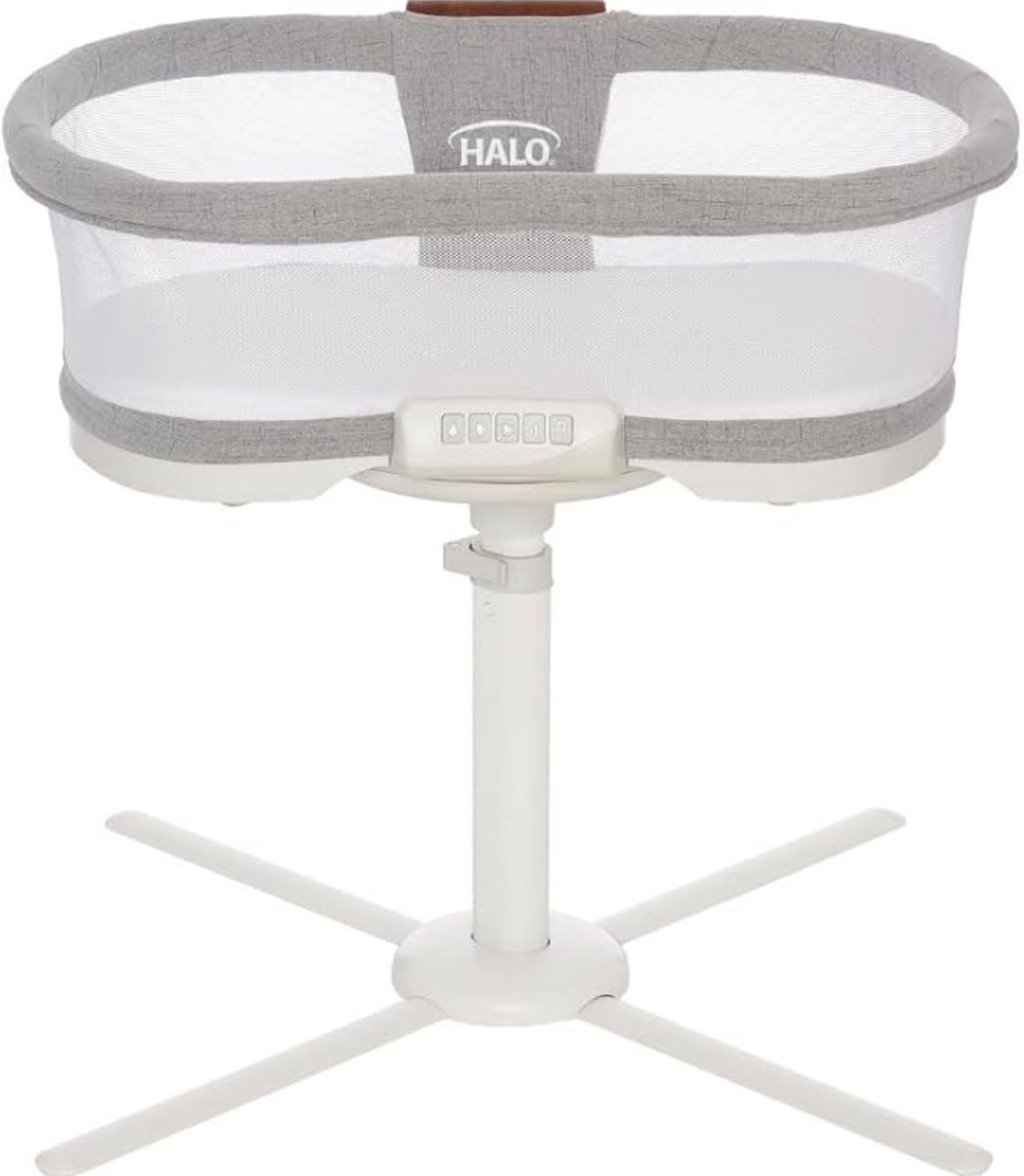 HALO BassiNest Luxe Swivel Sleeper - Over-Bed Baby Bassinet with 360° Rotation, Vibrations, White Noise, and Safe Close-Sleeping Design, Dove Grey Twe